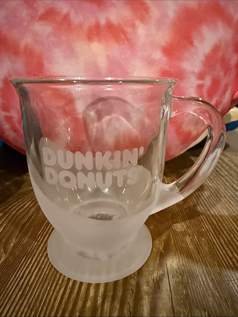 Dunkin' Donuts Frosted Clear Glass Footed Mug - Clear 2016